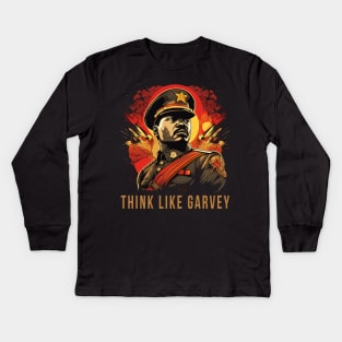 Think Like Garvey, Marcus Garvey Kids Long Sleeve T-Shirt